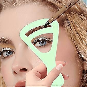 4 Pack Reusable Eyebrow Stencil Templates, Light Green Translucent Plastic, Natural Arch Guide for Symmetrical Brows, Beginner-Friendly Drawing Tool f