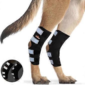 Dog Rear Leg Brace Canine Rear Hock Joint Support With Safety Reflective Straps For Joint Injury Sprain Protection 1 Pair-zkhj