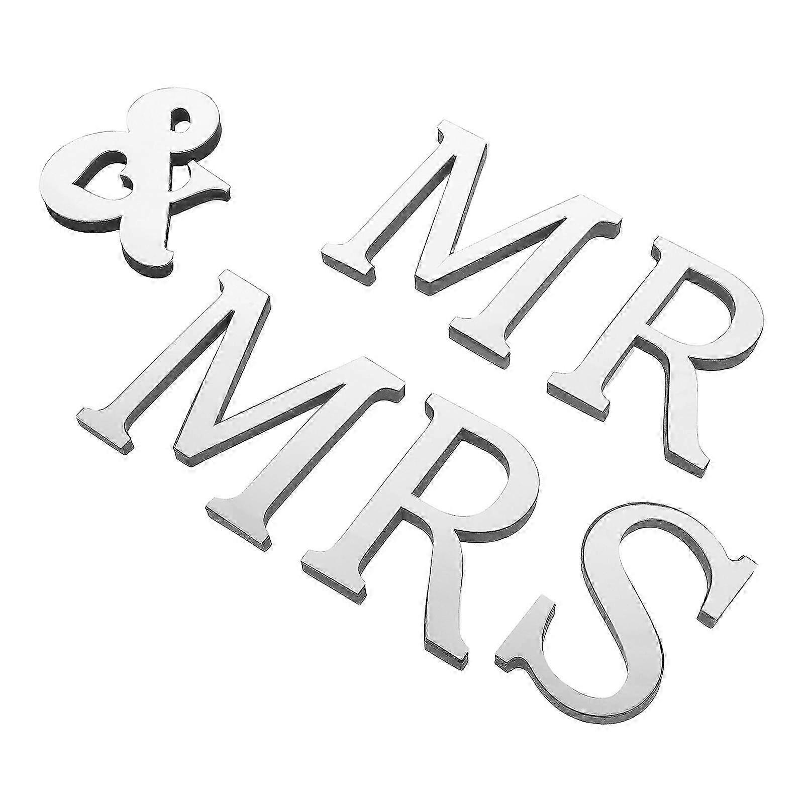 Wedding Table Signs Acrylic Mirror Stickers 4Sets