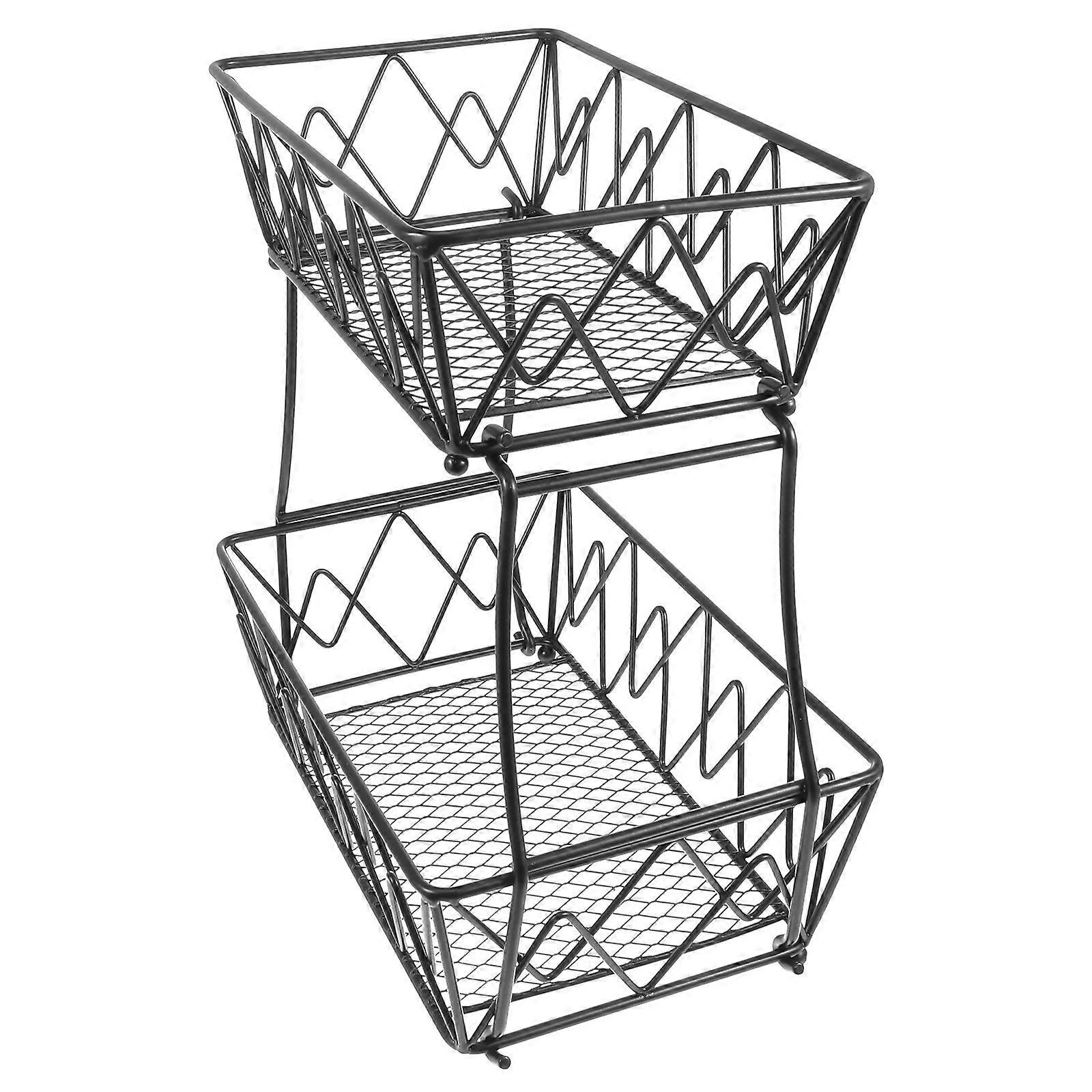 1Pc Double-layer Fruit Basket Vegetable Organizer Kitchen Fruit Storage Holder
