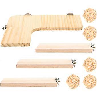 1 Satz Hamster Holz Plattform Holz Barsch Stand Brett Habitat Käfig Eckregal Papagei Spielzeug