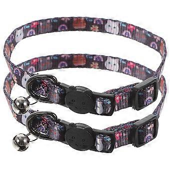 Cat Collar Breakaway for Kitten Adjustable Safety 2Pcs with Bell in Assorted Color