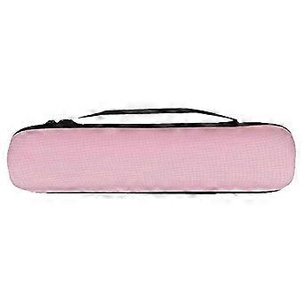 Pink Waterproof Curling Iron Travel Case with Heat-Resistant Silicone Mat and Shockproof EVA Bag