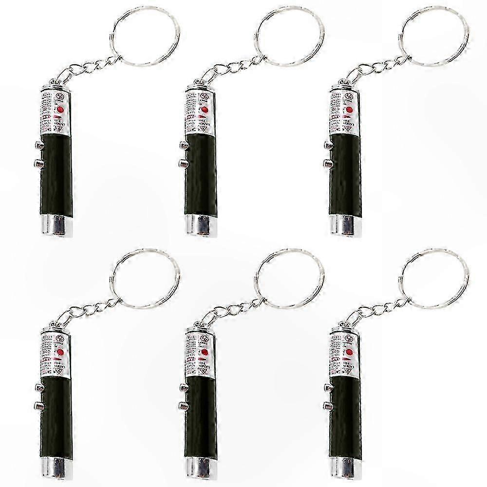 6-Pack Mini Laser Pointer Cat Toy with Keychain Flashlight for Kittens