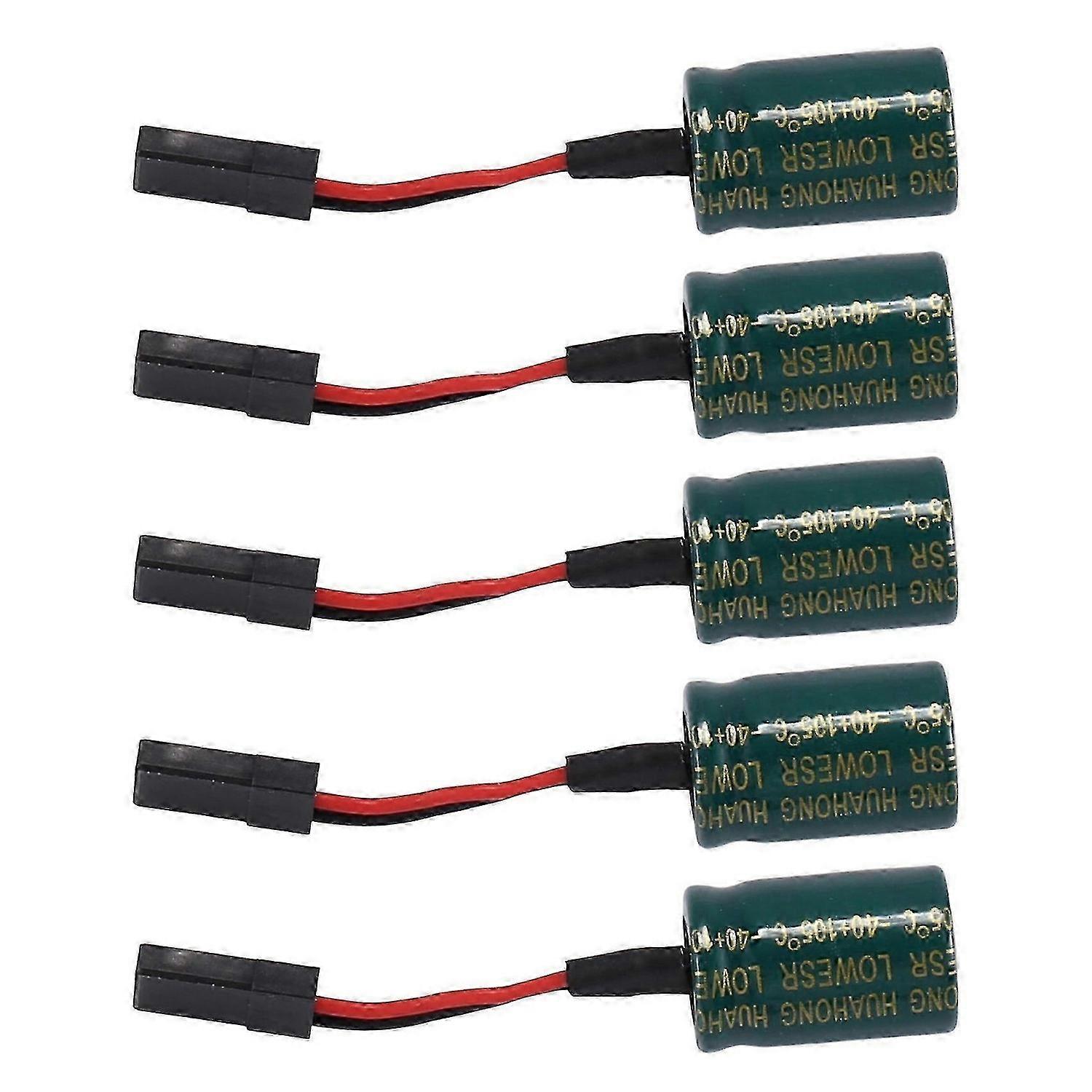 5Pcs 3300UF 16V Voltage Protector A3 Flight Control Receiver Large Capacitor Protector with Plug for