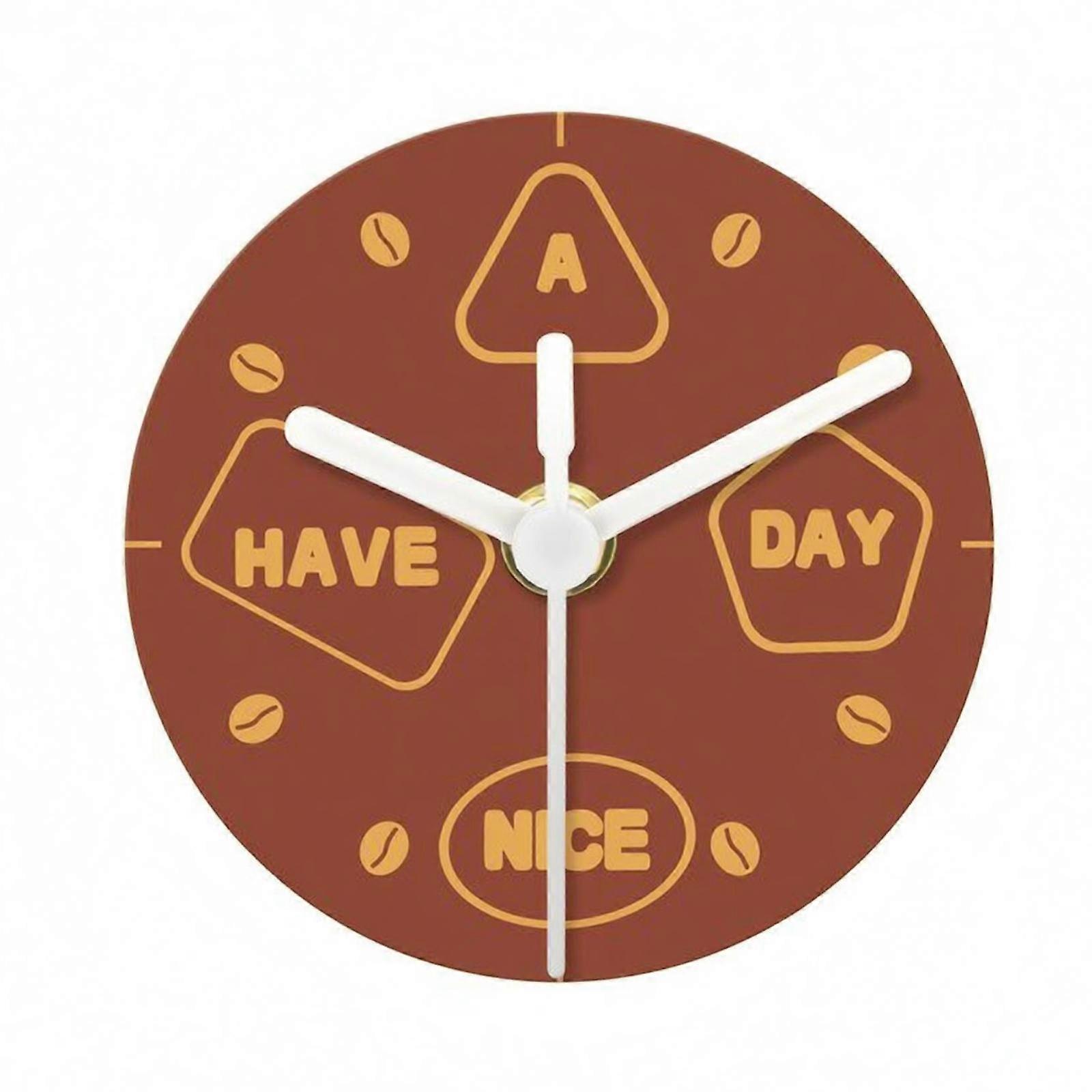 Coffee-Themed Timepiece Drill Fridge Clock Round Timepiece