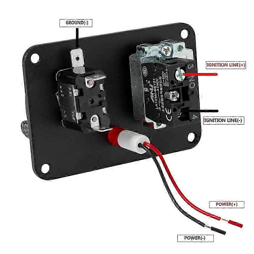 Racing Switch Panel Toggle Switch Carbon Fiber Racing Car Ignition Switch Panel Engine Start Push Button Red LED