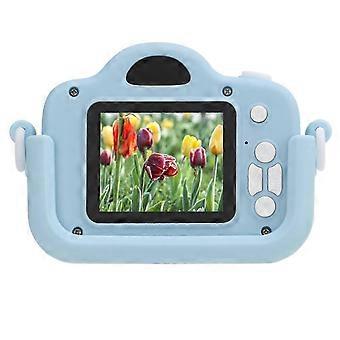 Spielzeug-Kamera für Kinder, 2 MP Mini-DV-Digitalkamera im Cartoon-Design für Kleinkinder, Blau, lebensmittelechtes ABS, Puzzlespiele, MP3-Player, 15 Rahmen, 16 Filter
