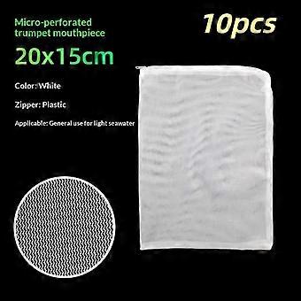Easy to Replace 10 Pcs Reusable Aquarium Filter Media Bags Zipper Mesh for Fish Tank Pond Water Purification Accessories