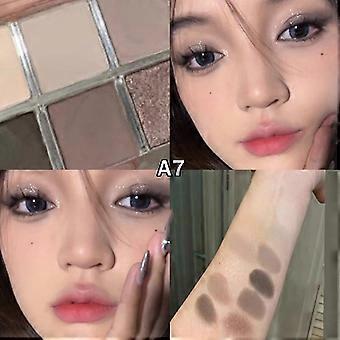 6 Farben Matte Lidschattenpalette Schimmernder Glitzer Erdtöne Niedrige Sättigung Lidschattenpigmente Lang anhaltende Kosmetik