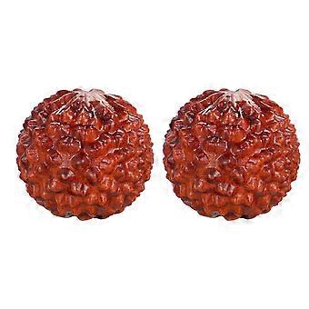 Yellow Rosewood Handheld Massage Balls for Hand Relaxation 2Pcs