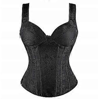 Corpete Gótico A-pro Plus Size (grande) com Arame, Bordado, Renda Tamanho 6xl Preto