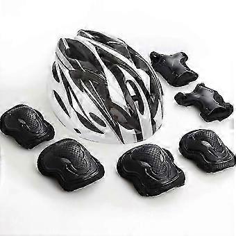 Boys Protective Gear Set, Wrist Guard, Knee Guard, Helmet, Breathable Lining, Adjustable Helmet, Honeycomb Shock Absorption, Velcro Wrist Guards, For