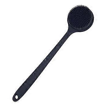 Silicone Back Scrubber compatible with Shower Bath Body Brush with Long Handle (Black)