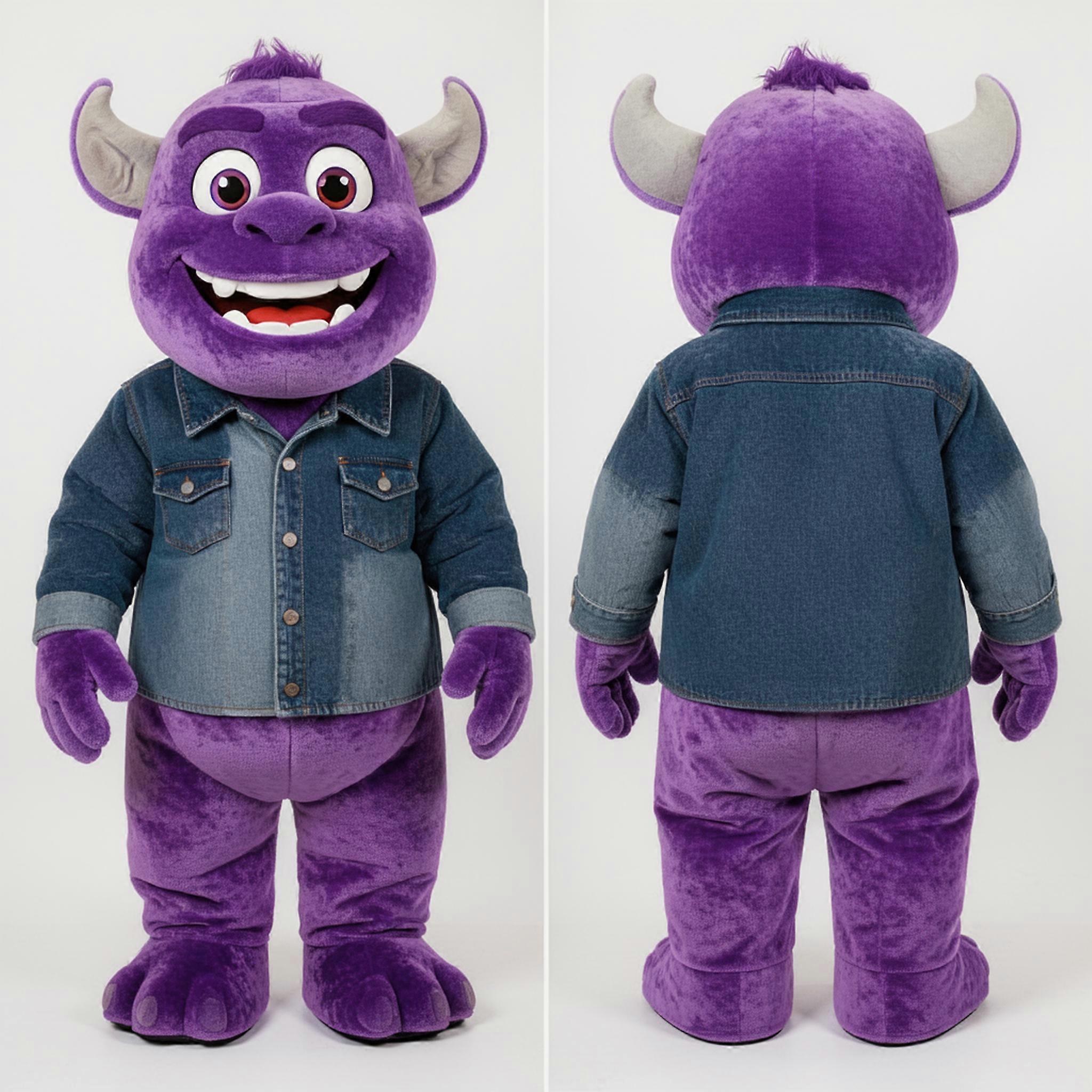 MASTICOT Purple Grinning Ogre Mascot