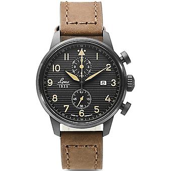 LACO Engadin Quartz analoge man horloge met Cowskin armband 861976