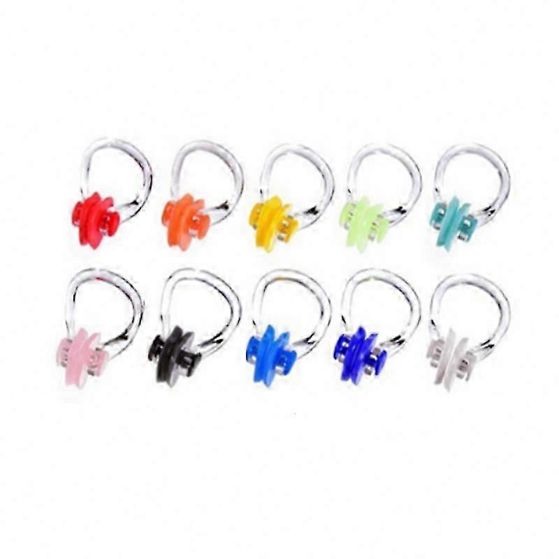 Swimming Nose Clips, 10-Pack Multicolored Silicone
