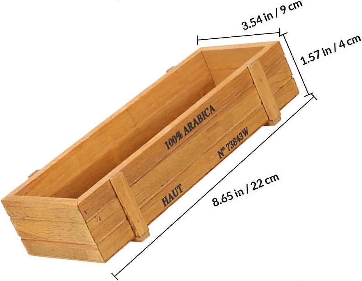 2pcs Wooden Rectangular Plant Container Box for Succulent Brown