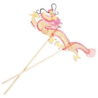 Yellow Traditional Chinese Shadow Puppetry Toy for Kid Handmade Shadow Puppetry Game