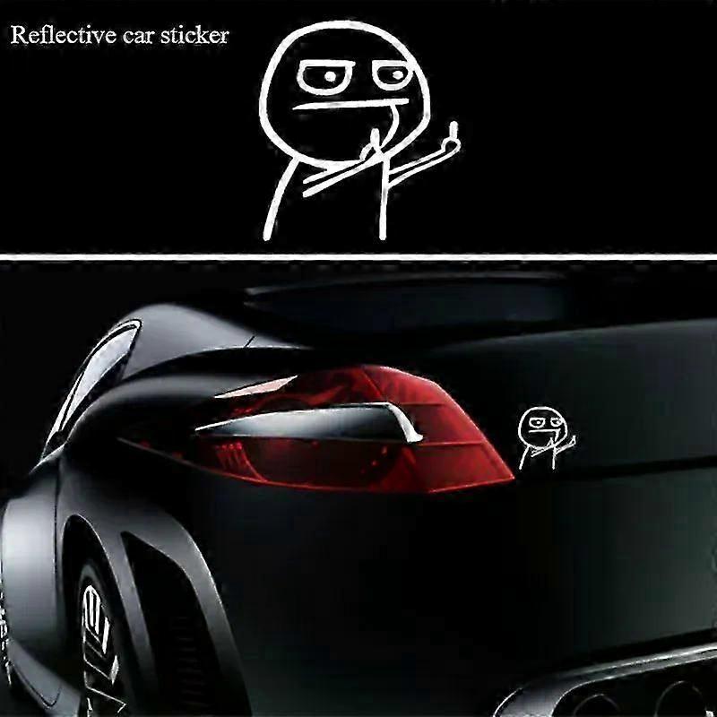 Funny Reflective Middle Finger Car Sticker