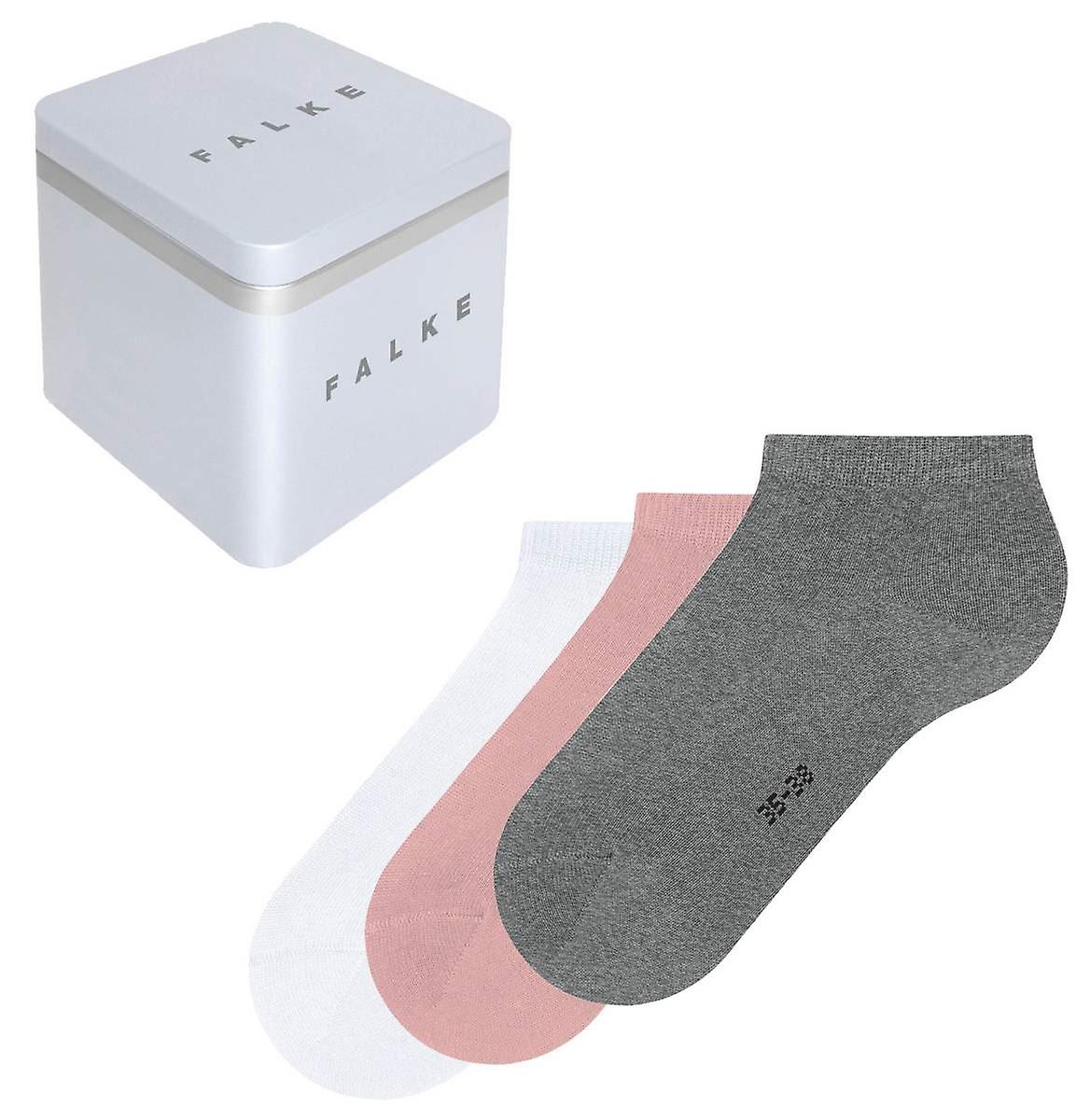 Falke Happy Box 3 Pack Sneaker Socks - Grey/Pink/White