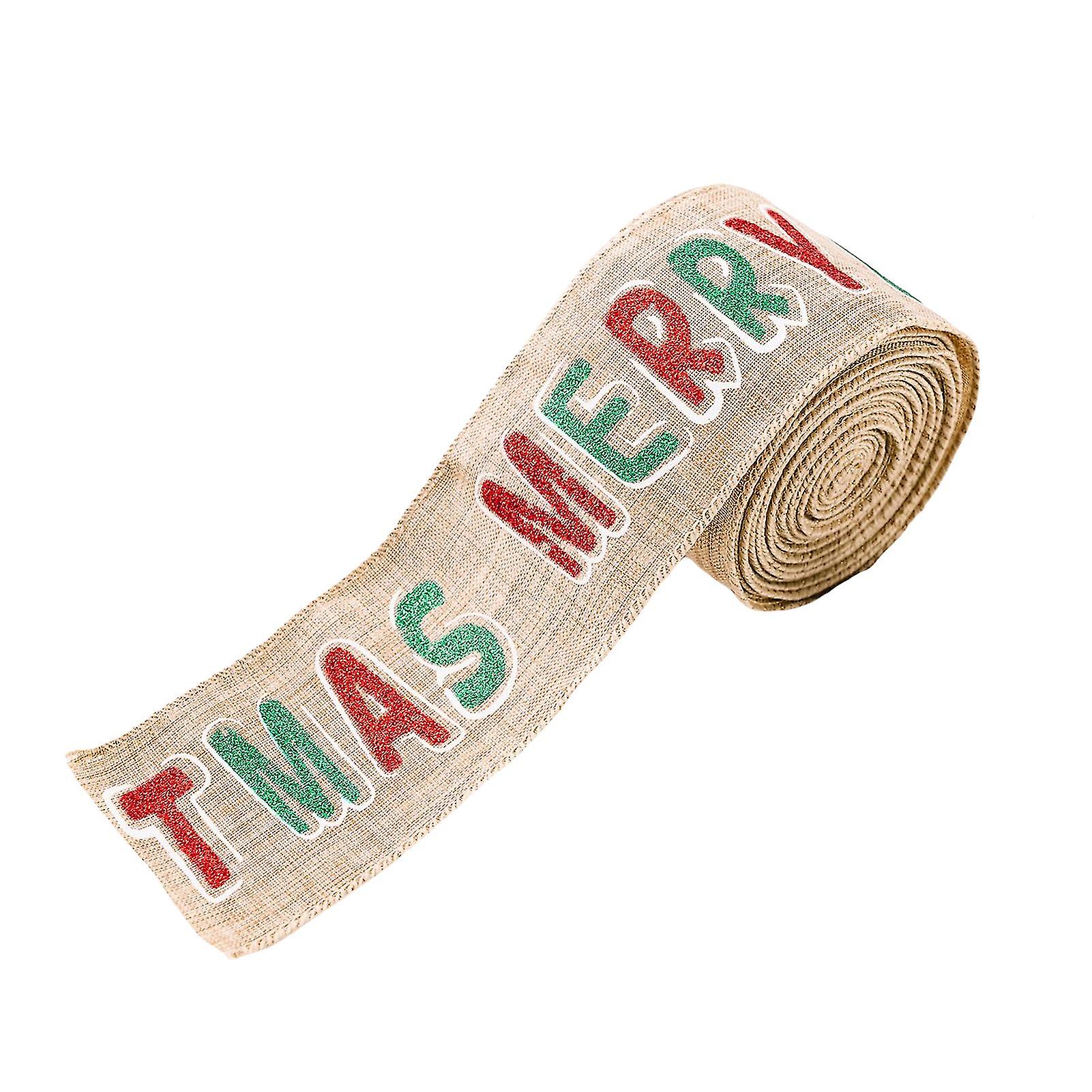 Canvas Wired Edge Ribbon Christmas Creative Decorations Gift