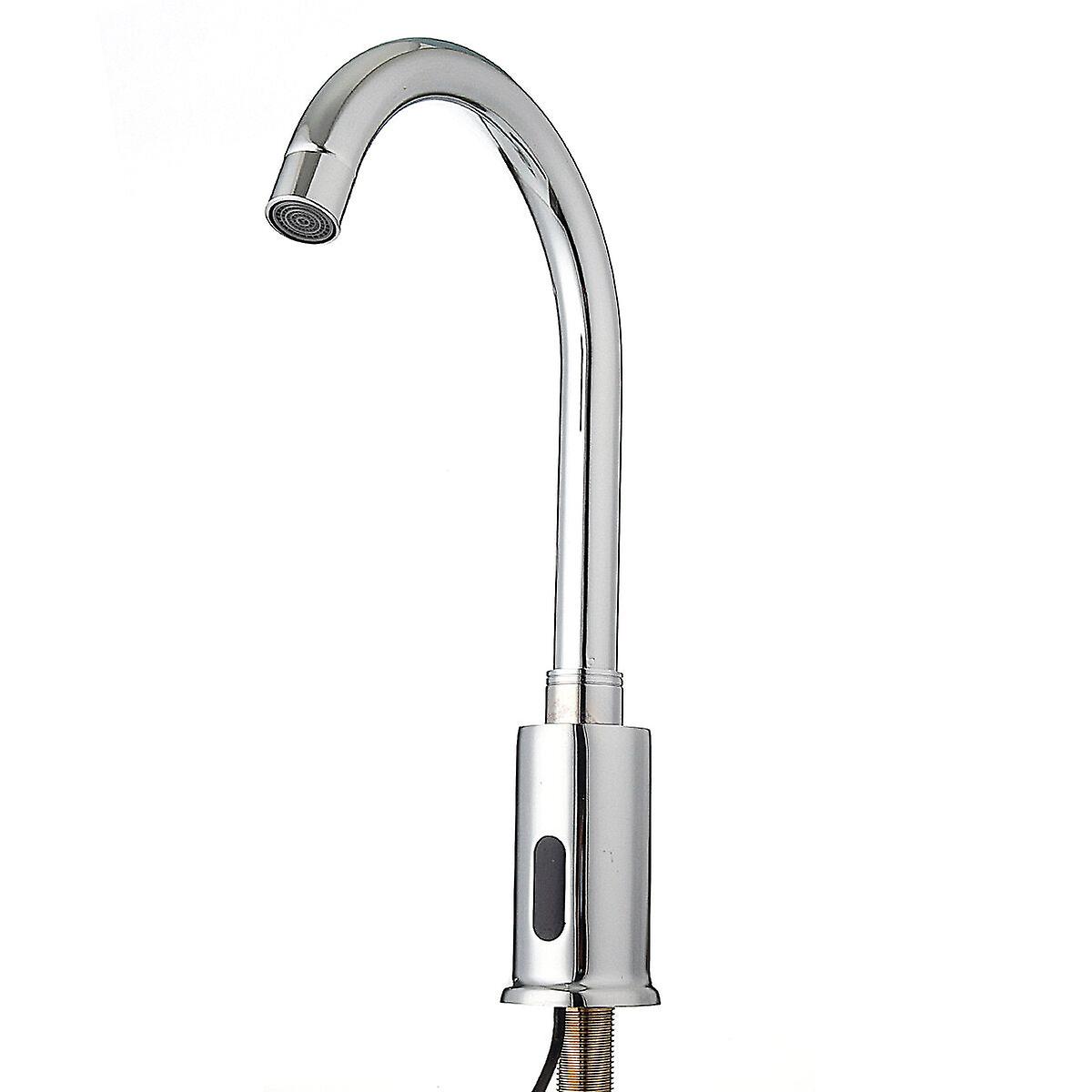 Zinc Alloy Automatic Infrared Sensor Kitchen Faucet - Touchless, Single Cold Tap, Deck Mount With Hose Controller Box