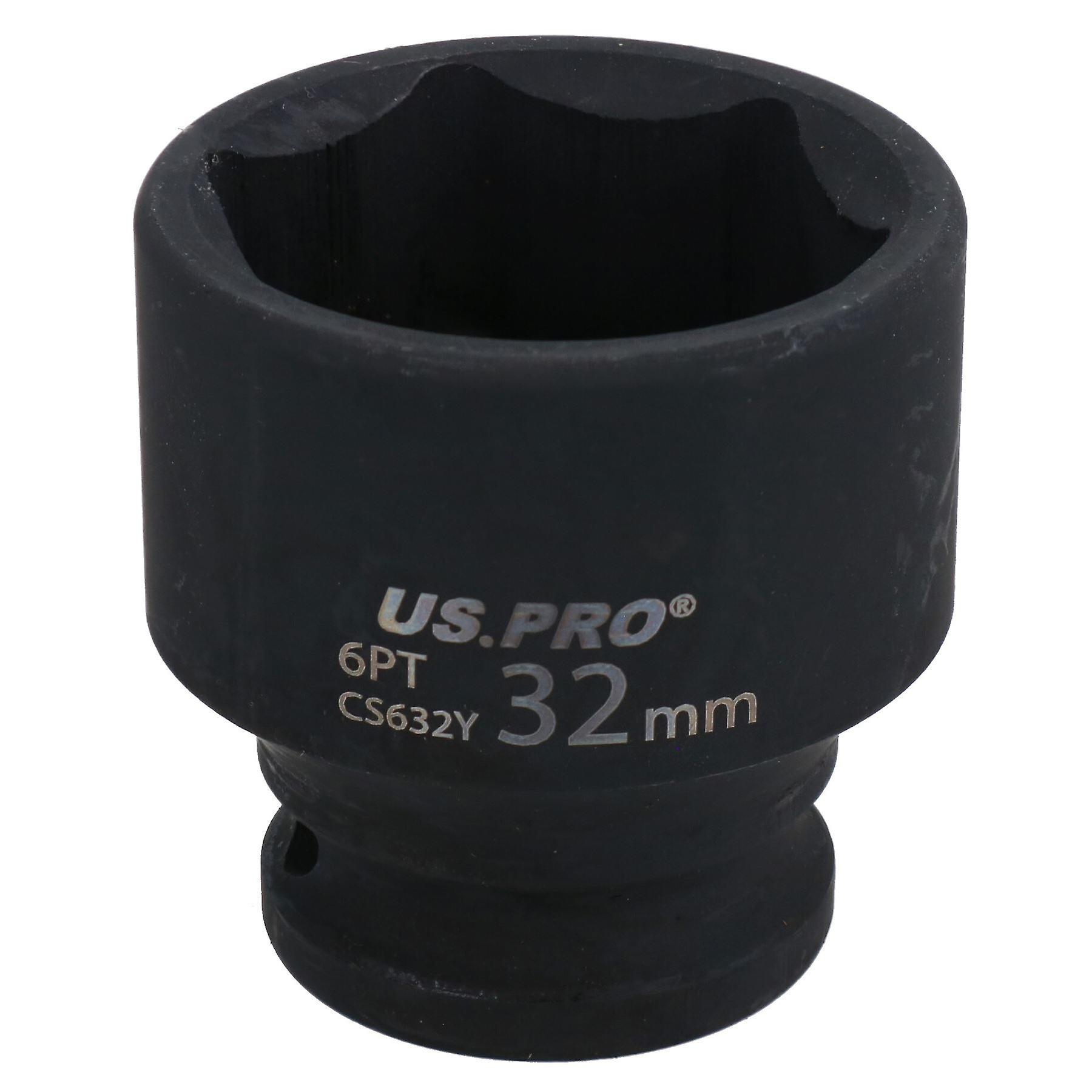32mm Metric Shallow Impact Impacted European Style Socket 1/2" Drive 6 Sided
