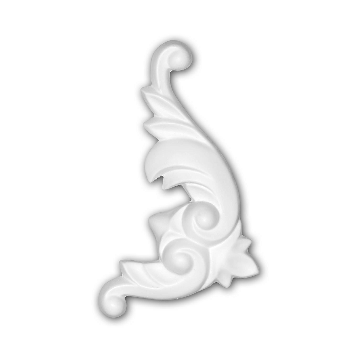 Profhome Decor 1 x Deco element 160135 Profhome white Rigid polyurethane foam pre-primed lightweight, sturdy, dimensionally
