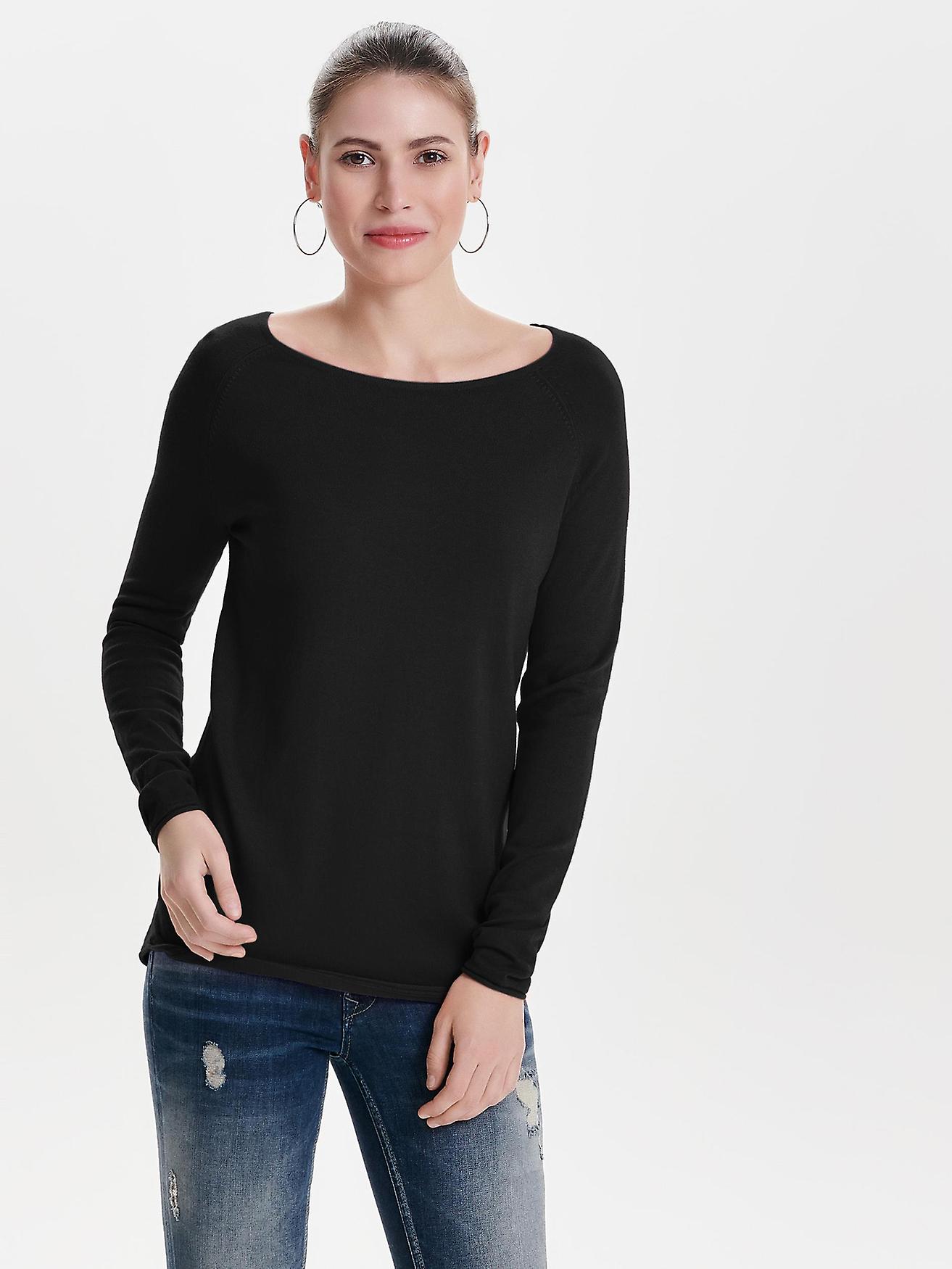 KUN Dame Lang Fint Strikket Genser Langermet Stretch Genser Skap