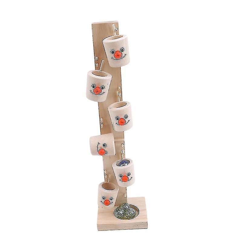 Funny Clown Wine Barrel Bucket Tower Blocks Rolling Ball Kids Educational Toy