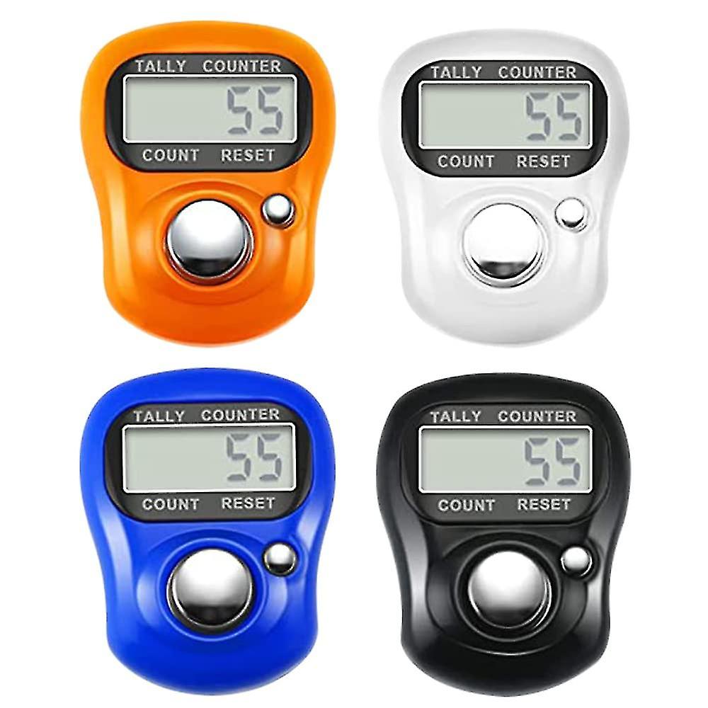 4 Pieces Electronic Lap Counter, 5 Digit Resettable Finger Counter,hand Counter With Lcd Display