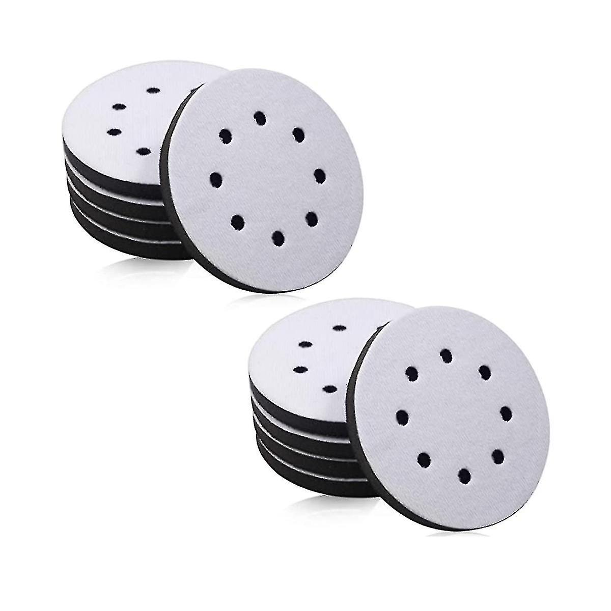 10 Pack Soft Density Interface Pads 5 Inch 8 Holes Hook And Loop Sponge Cushion Buffer Backing Pad