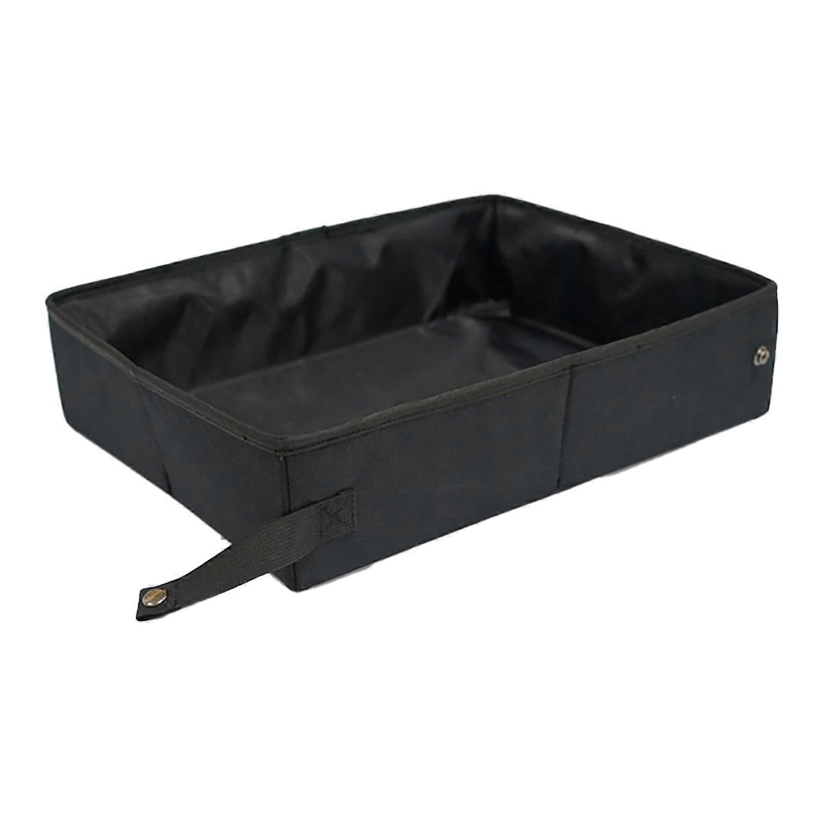 Portable Collapsible Cat Litter Box 35x45cm Black Lightweight