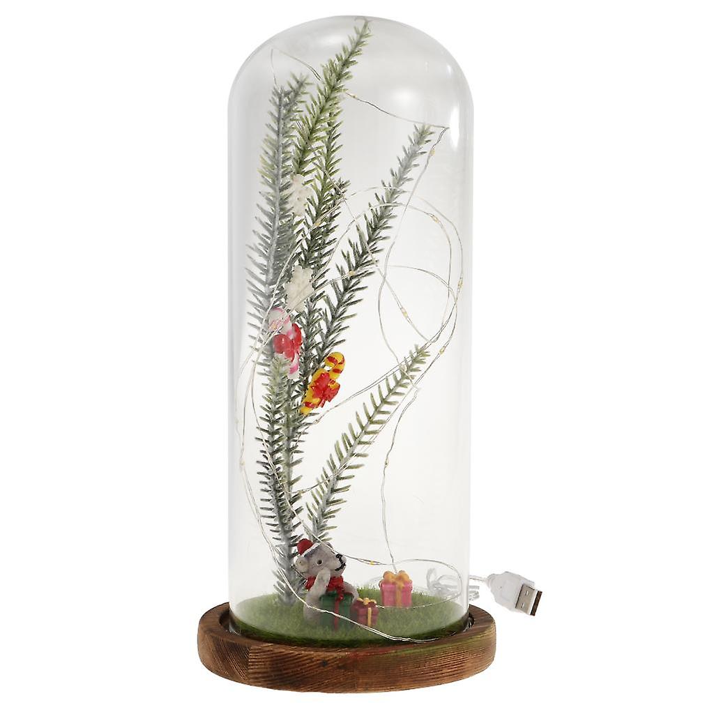 Micro Landscape Night Light USB Operated Xmas Table Decor Snowman