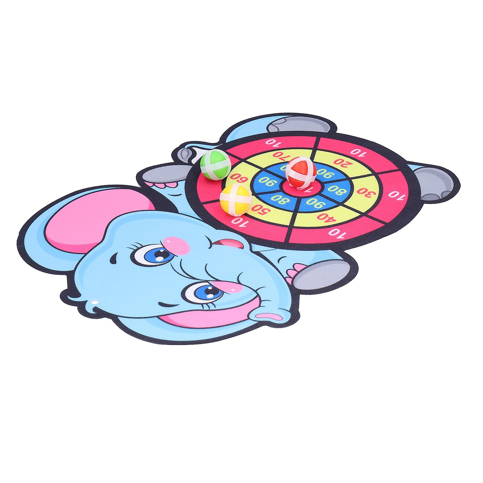Dartboardwith Stick Balls Children Elephant Dartboard Set Hook and Loop Dartboard with 3 Stick Balls and Hooks Hookand Loop Dartboard Set