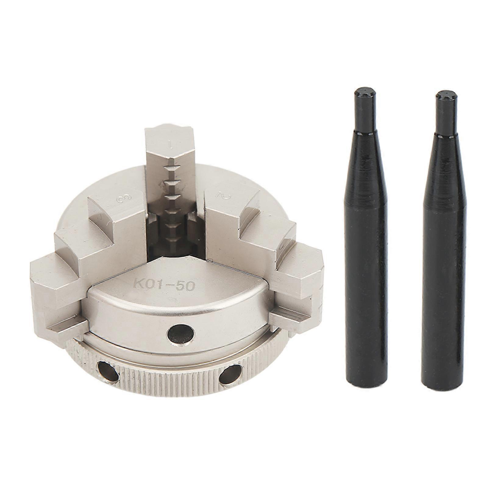 Self-centering reversible accessory kit for 50mm M14 3-jaw lathe chuck in C45 steel