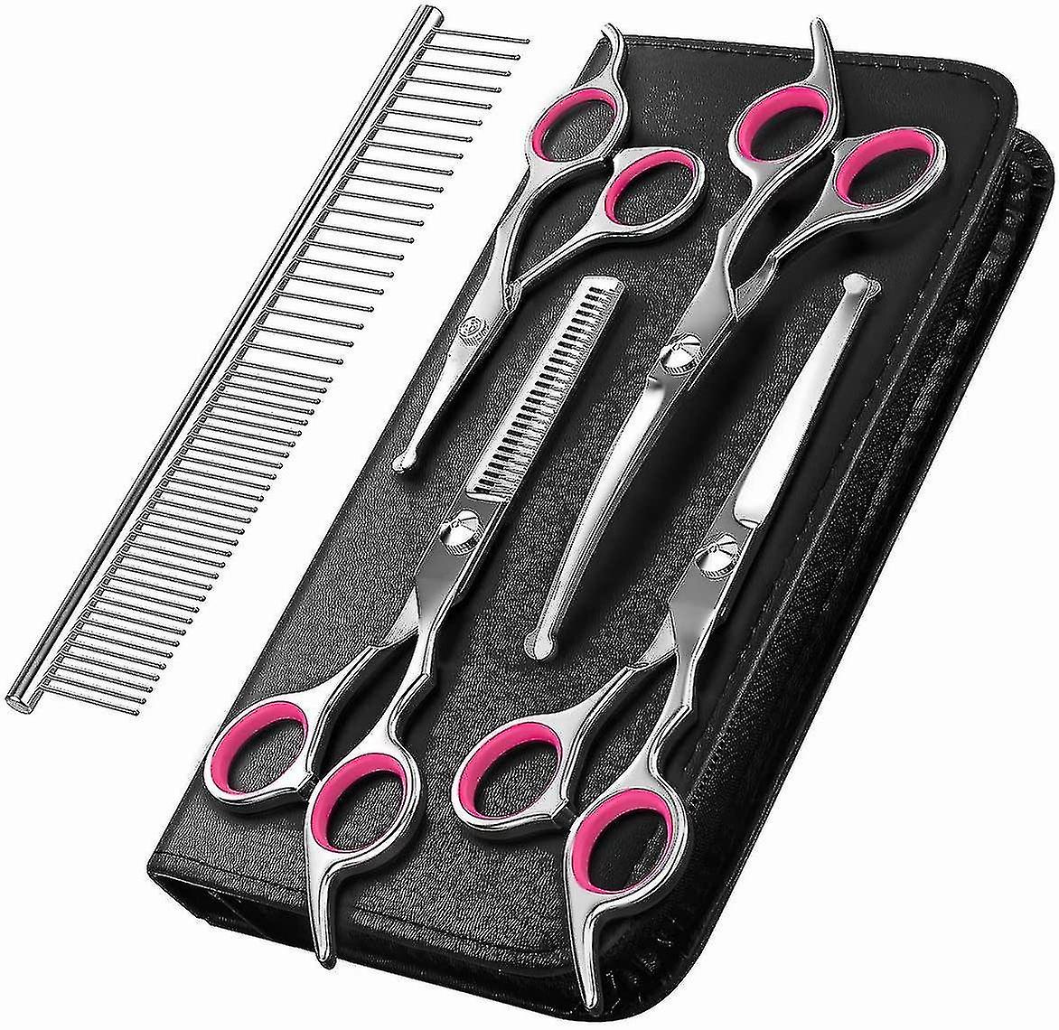 Pet Stainless Steel Scissors Professional Grooming Shearing Tool Set