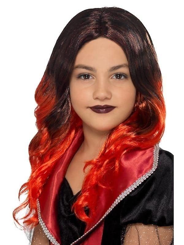 Kids Witch Wig Child Black Red 49126