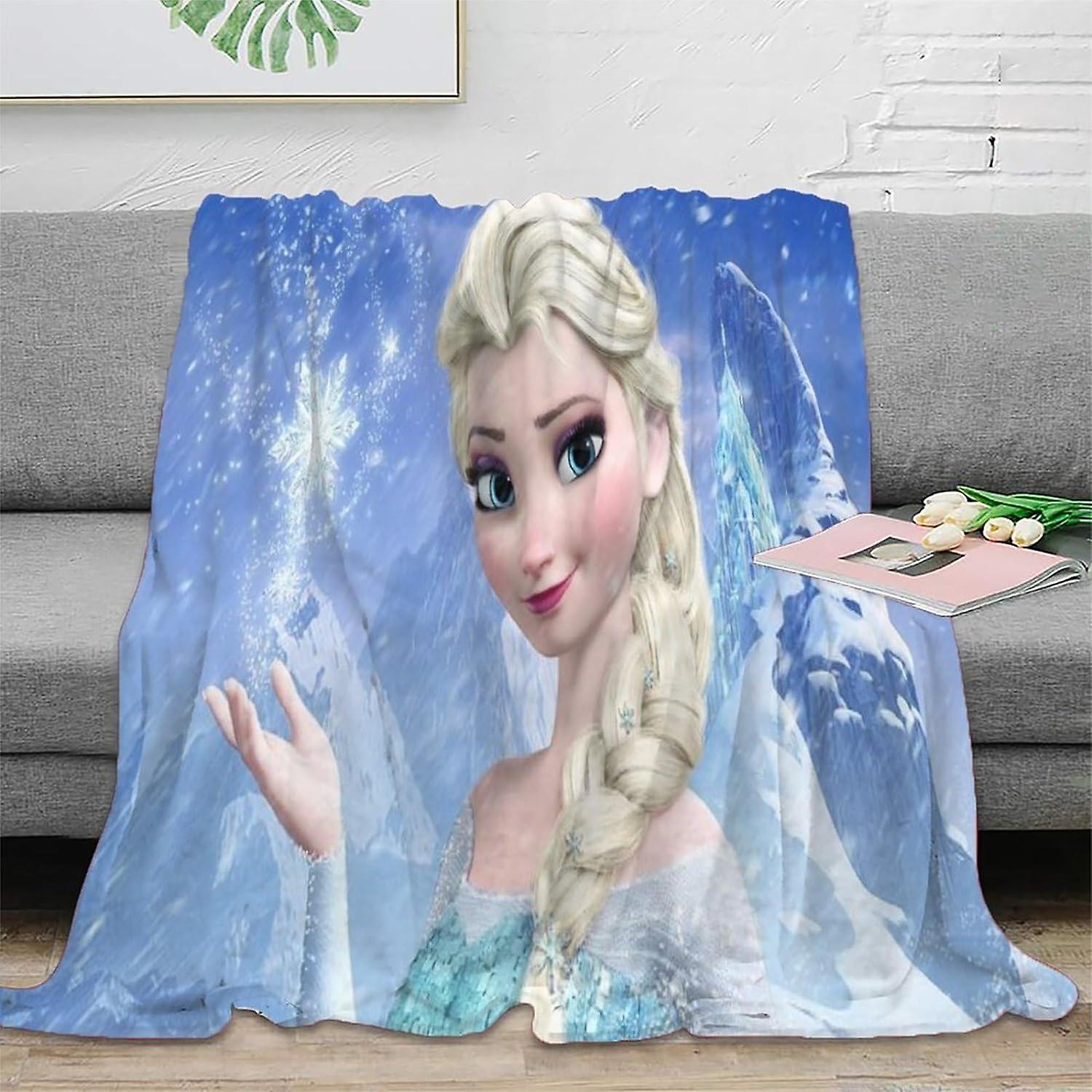 YWLETO Frozen Fleece Blankets Throw Large Kids Adults Microfiber Fluffy Soft Warm Lightweight Plush Blanket 3D Printed Flannel Blankets for Bed Sofa C