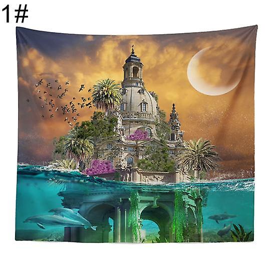 Fantasy Forest Castle Wall Hanging Tapestry Backdrop Decor Bedspread Blanket
