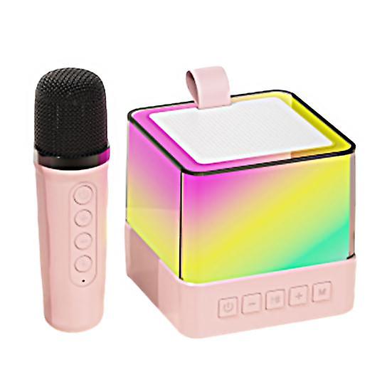 Portable Karaoke Speaker with Wireless Mic DSP Sound Card Rechargeable Battery Bluetooth-compatible 5.3 Speaker for Home Singing Outdoor Activities