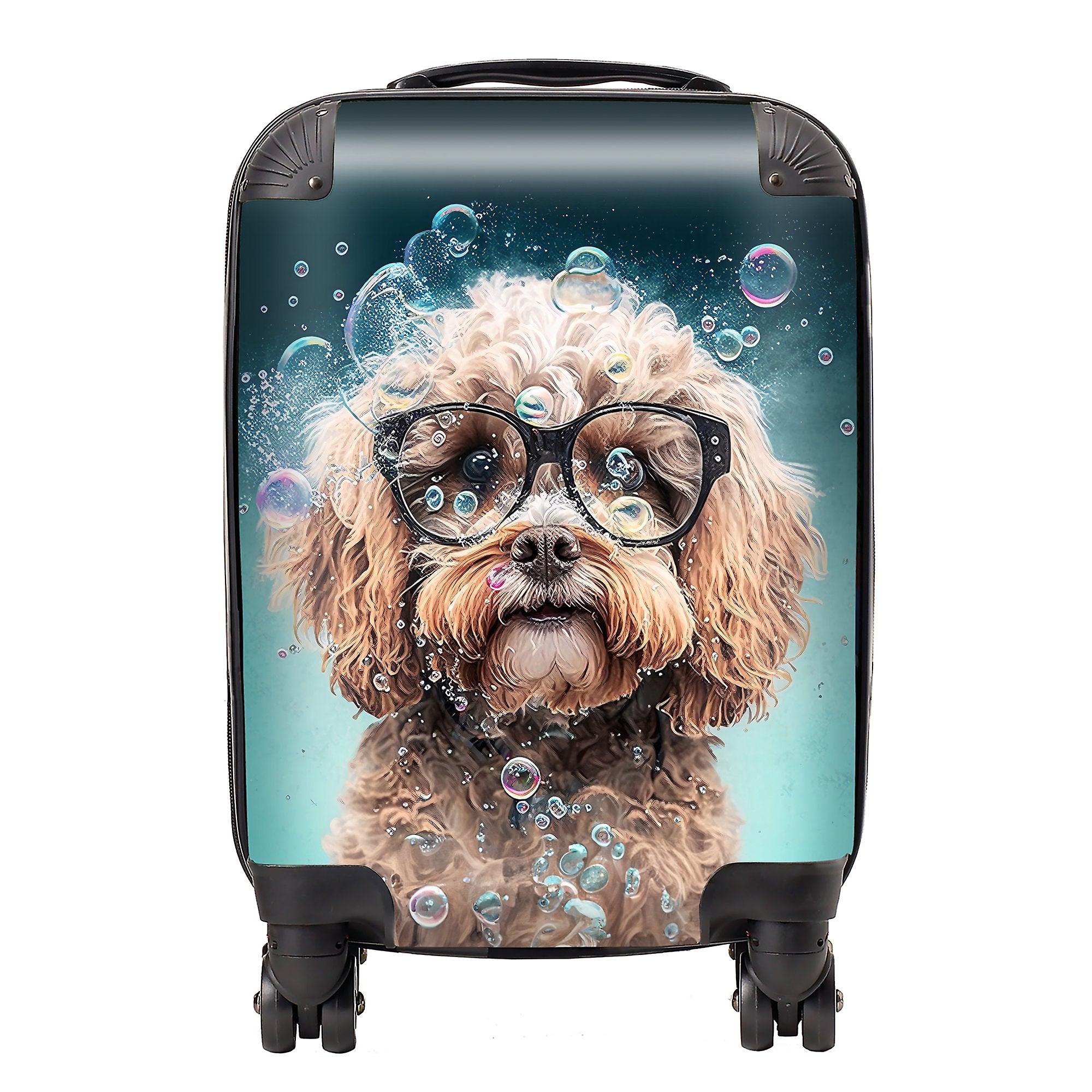 Cavapoo Dog With Glasses Splashart Suitcase