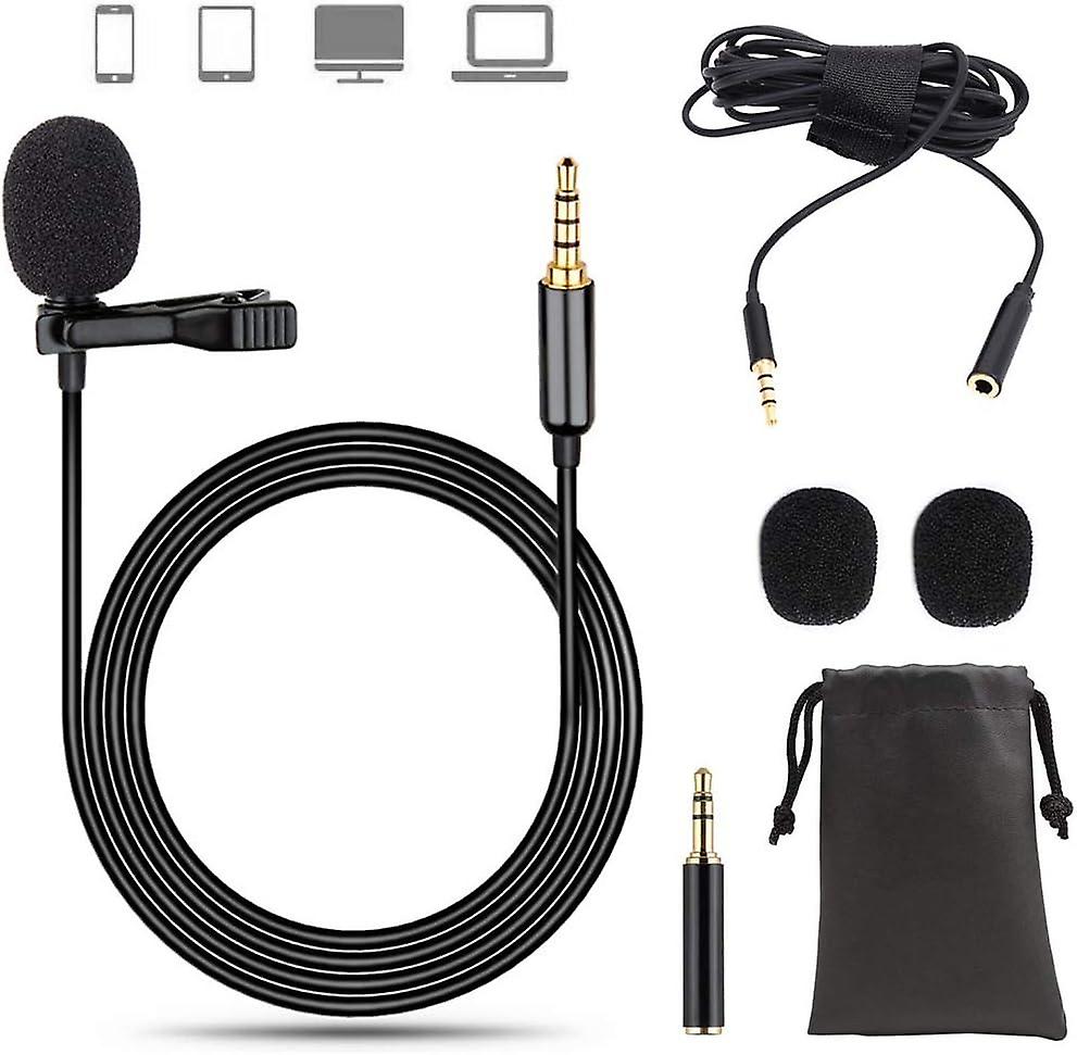 ميكروفون ICRO Lavalier Lavalier مع مشبك ، ميكروفون مكثف تسجيل صوتي متعدد الاتجاهات 3.