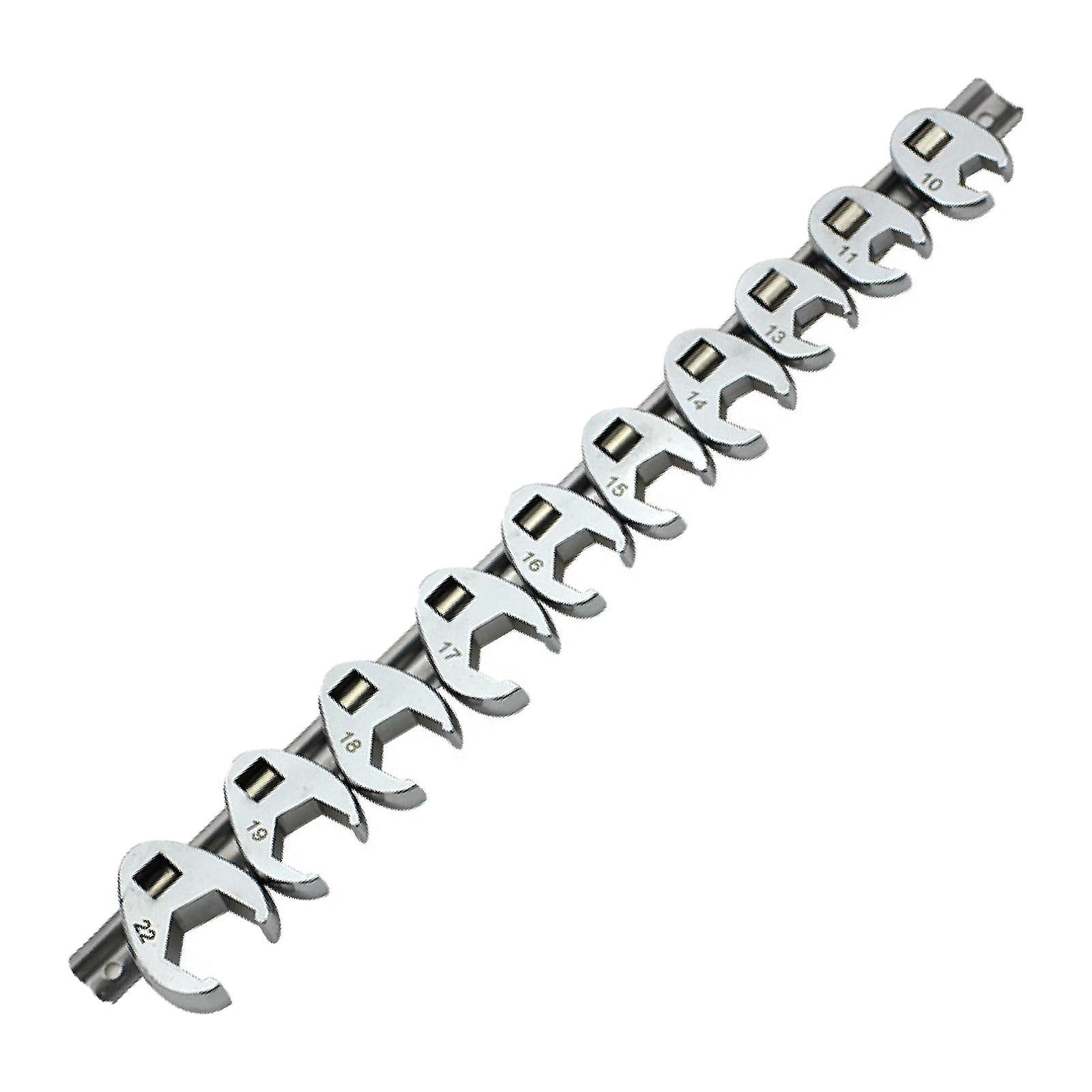 10 Pz 3/8 "Drive Crowfoot Wrench Set Metrico Open End Strumenti di Riparazione Automobilistica