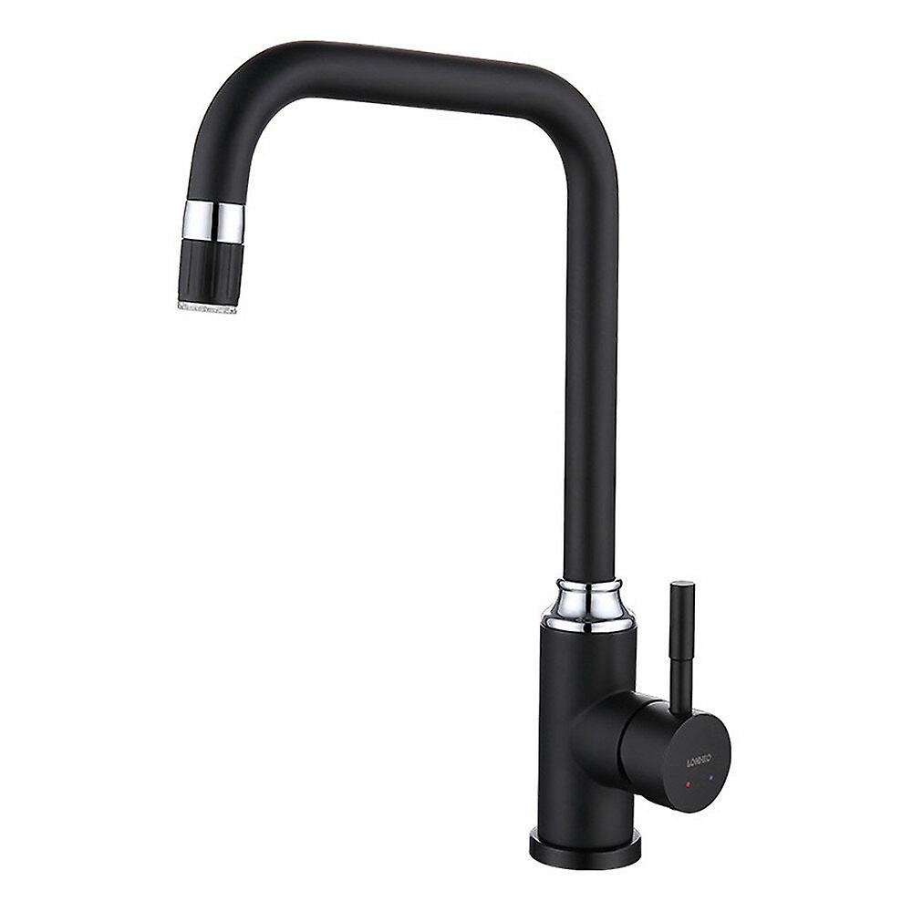 Intelligent Anti-scald Led 3 Colors Matte Black Swivel Kitchen Faucet Tap Solid Brass Mixer Basin Sink