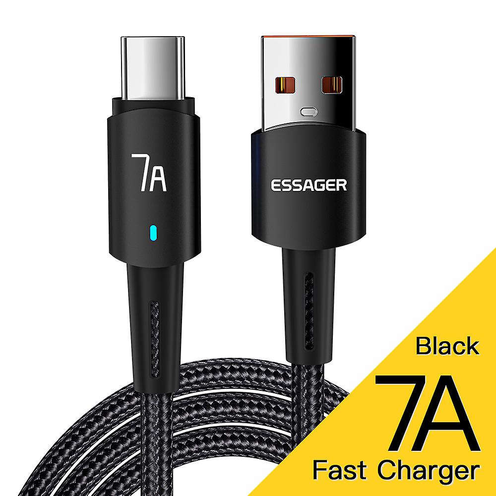 Essager 7a Type C Usb Cable Wire For Samsung S10 Xiaomi Huawei P30 P40 Pro Mobile Phone 100w Fast Charging Usb Type C Data Cord