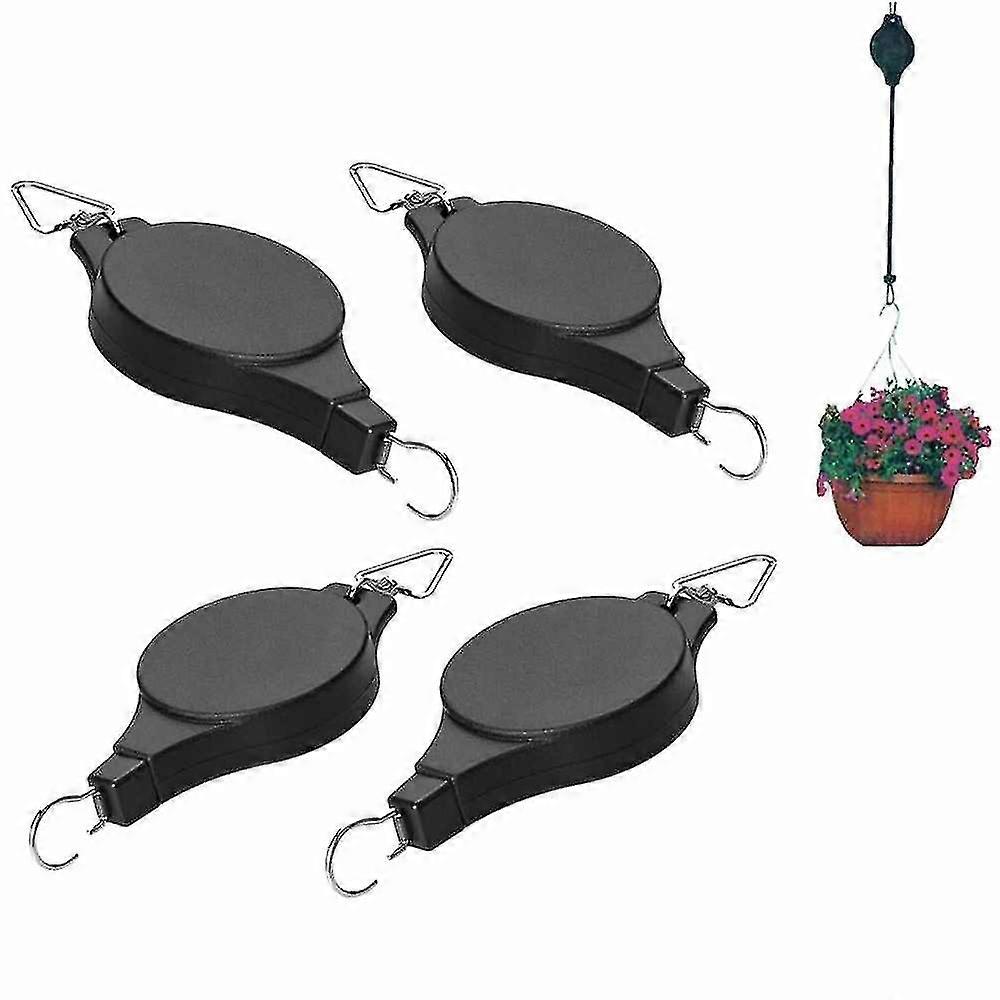4pcs Retractable Plant Pulley Adjustable Hanging Flower Basket Hook