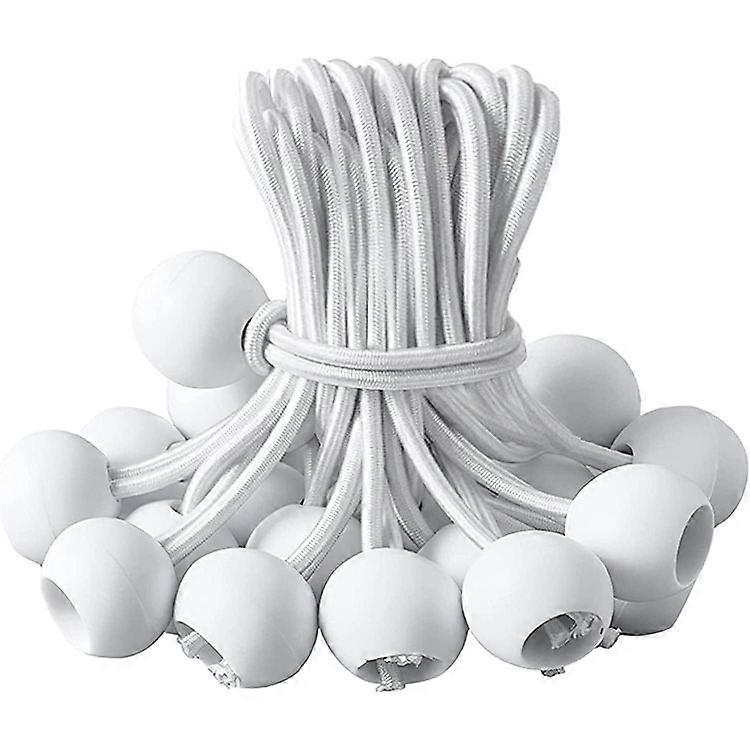 30 pieces Stretch elastic band, for banners, tarpaulins, tents, curtains, extensions, tarpaulin supports (white - 150mm).