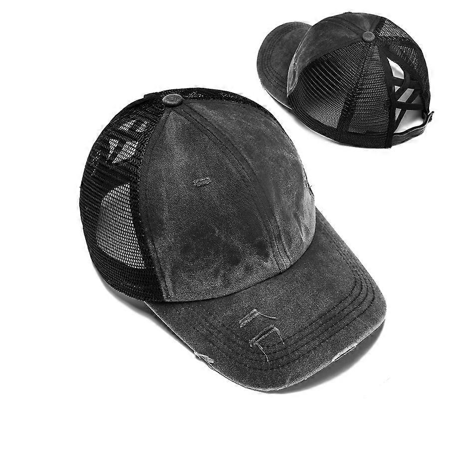 Messy High Bun Ponytail Adjustable Glitter Mesh Trucker Baseball Cap